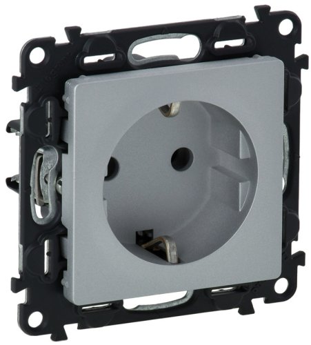 Розетка с заземлением без рамки Legrand Valena Life 1-м. алюминий фото Розетка с заземлением без рамки Legrand Valena Life 1-м. алюминий картинка